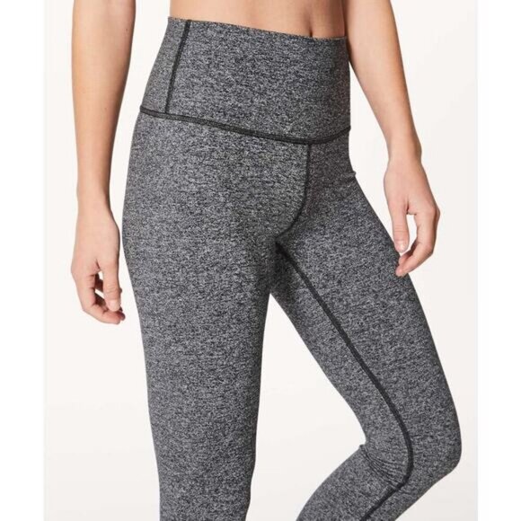 Lululemon Wunder Under Hi-Rise Tight 28" In Heathered Black Size 8 - Picture 2 of 8